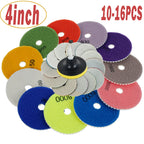 4" Diamond Polishing Pads Kit 10-16 Pcs Wet/Dry for Granite Diamond Polishing Pads Richie's