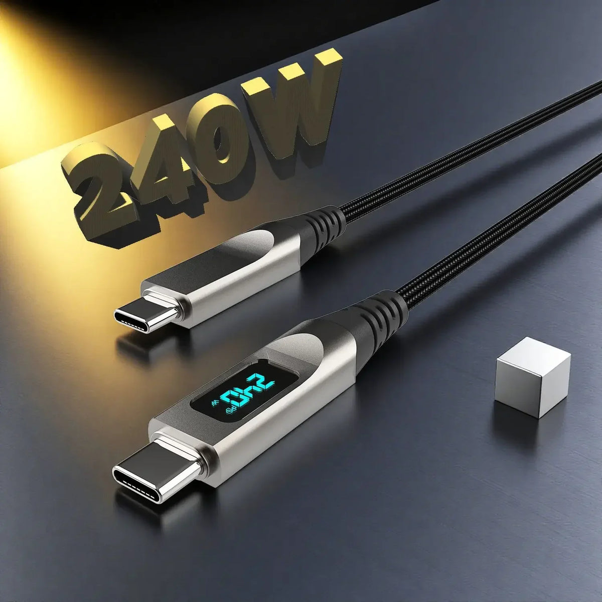 FUCHU 240W USB-C Fast Charging Cable – Nylon Braided, 120cm USB-C Charging Cable Richie's