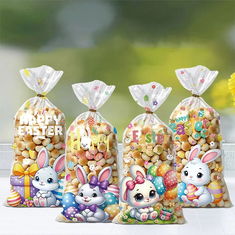 50PCS Easter Gift Bags – Multicolor Rabbit Candy & Cookie Pouches Easter Party Bags Richie's
