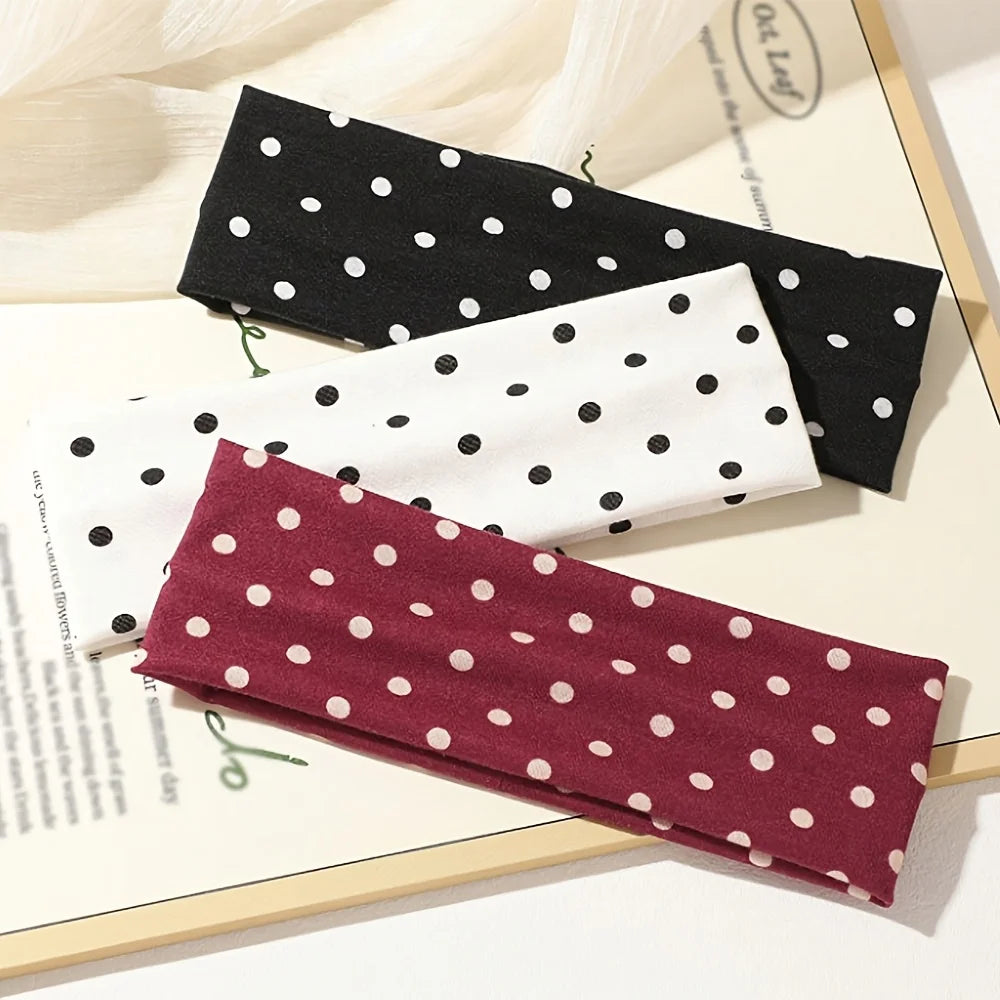 Elastic Polka Dot Yoga Headband – Fitness Sweatband for Women Elastic Headband Richie's