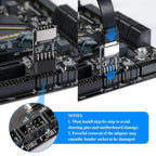 USB 2.0 9-Pin to USB Type-E Front Panel Header Adapter for PC USB Header Adapter Richie's