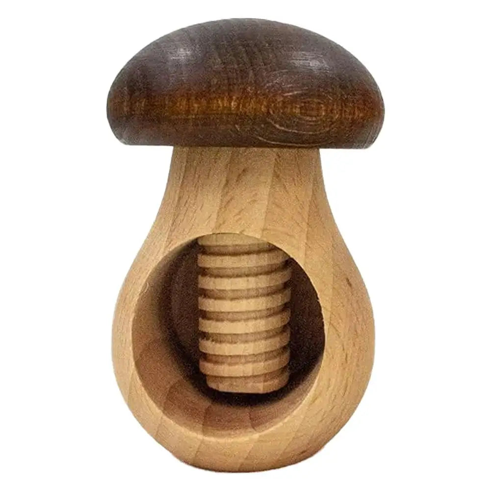 Wooden Mushroom Walnut Cracker – Manual Screw Press Nutcracker Manual Nutcracker Richie's Black