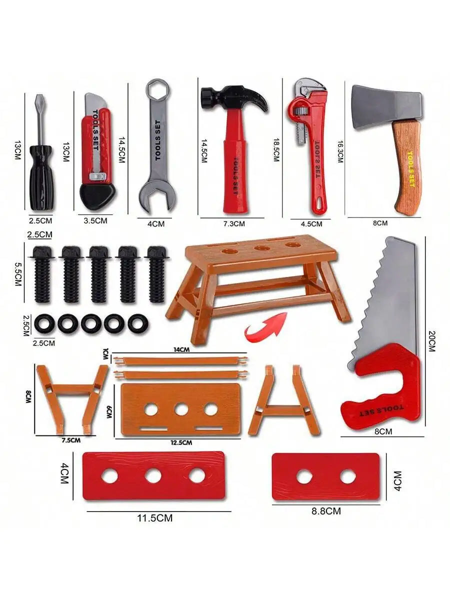 Kids' Pretend Play Tool Set – Toy Drill & Screwdriver Pretend Play Tool Set Richie's 3688-BK01 red