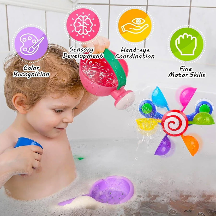 Baby Bath Toys 3-Piece Set – Watering Can, Spoon & Windmill Baby Bath Toy Set Richie's