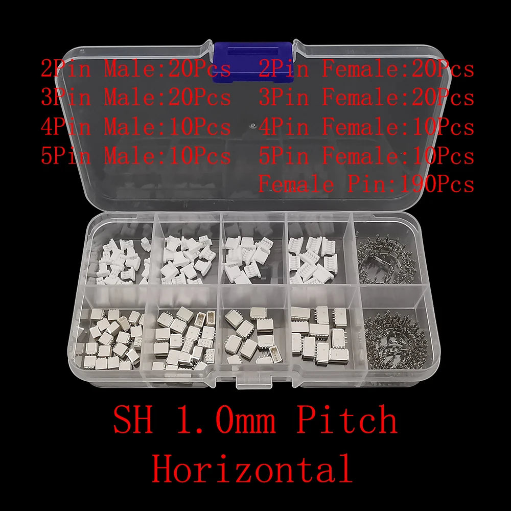 JST Connector Kit – Multi-Pitch Male & Female Housing Terminal Set Connector Terminal Kit Richie's SH 1.0mm Horizontal