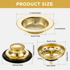 Universal Kitchen Sink Drain Filter 3-Piece Set Sink Drain Filter Richie's gold