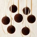 12Pcs Velvet Flocked Christmas Balls 6CM Tree Ornaments Christmas Tree Ornaments Richie's