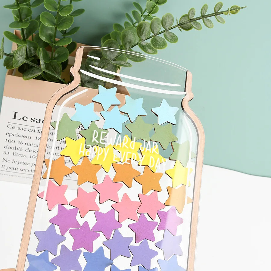 Star Reward Jars Set with 45 Stars & Flowers | Behavior Incentive Classroom Reward Set Richie's