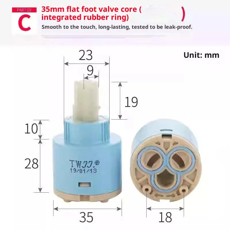 Thermostatic Ceramic Disc Cartridge 35/40mm Faucet Mixer Valve Faucet Cartridge Richie's C 35mm