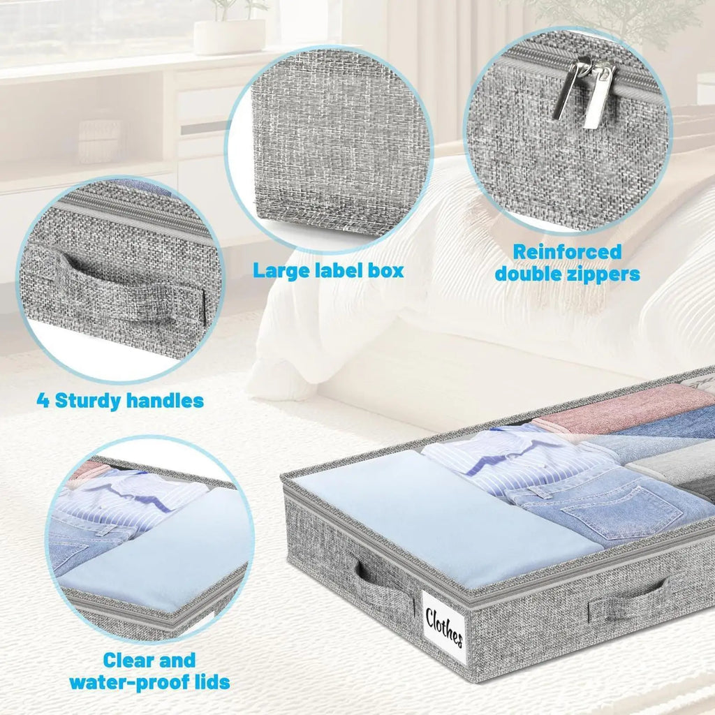 Under Bed Storage Bins – Large Foldable Organizer Containers Under Bed Storage Bin Richie's