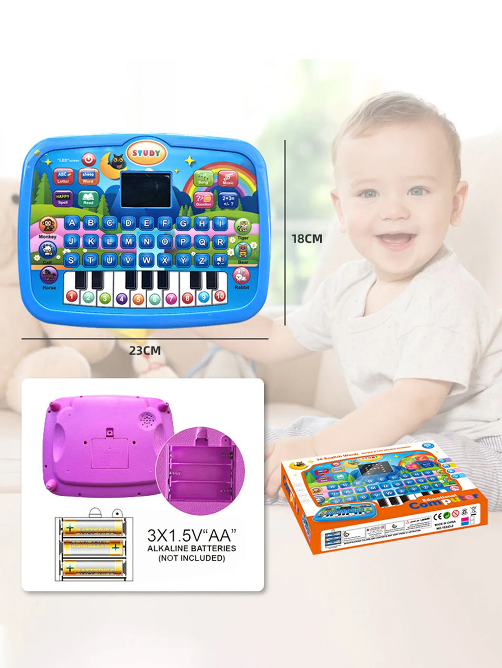Kids Learning Tablet Toy – Early Education Computer with Music Kids Learning Toy Richie's