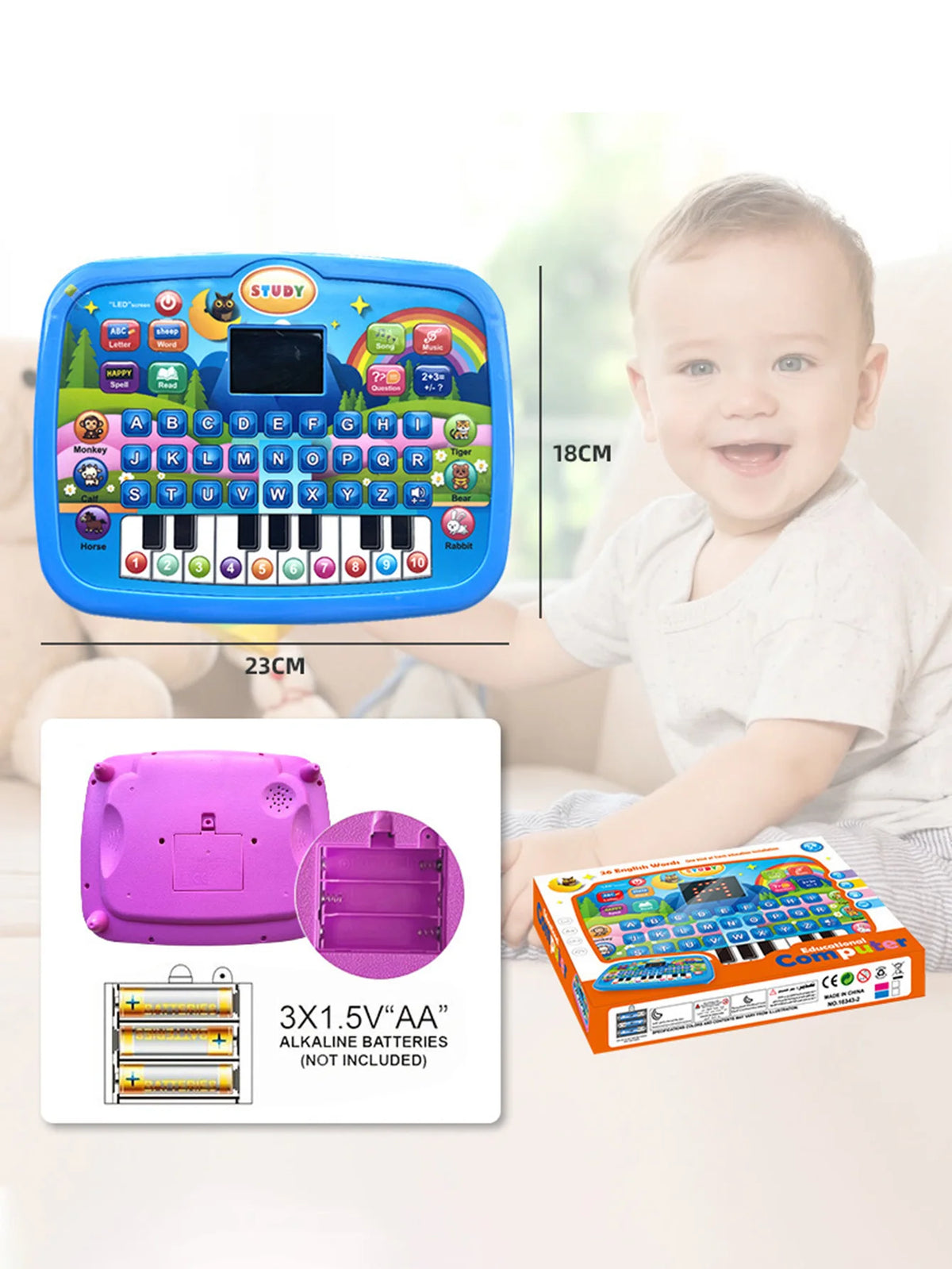 Kids Learning Tablet Toy – Early Education Computer with Music Kids Learning Toy Richie's