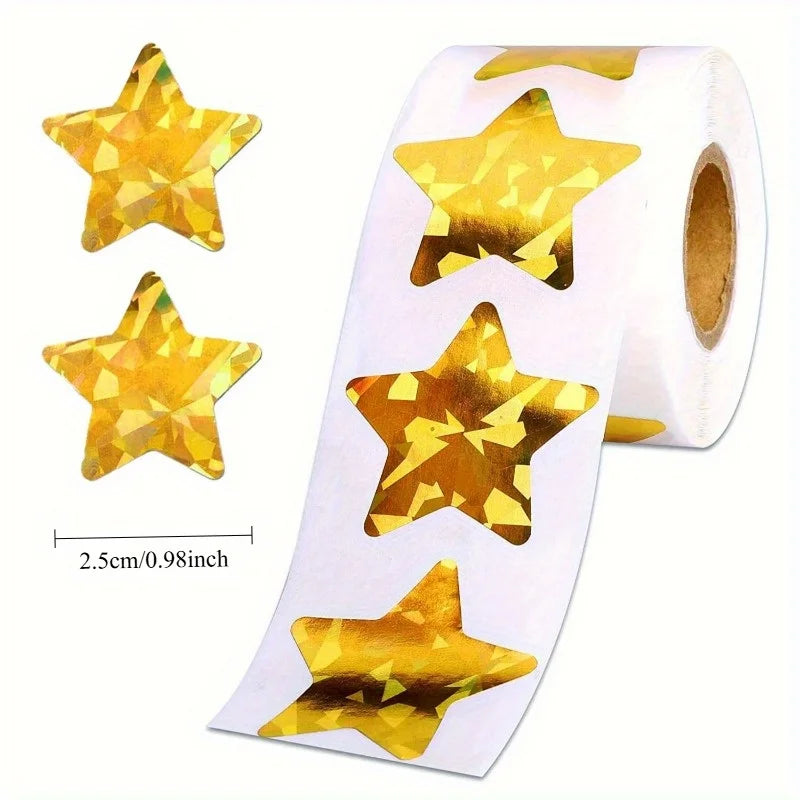 Laser Star Sticker Roll – Holographic Self-Adhesive Gift Labels Decorative Sticker Roll Richie's