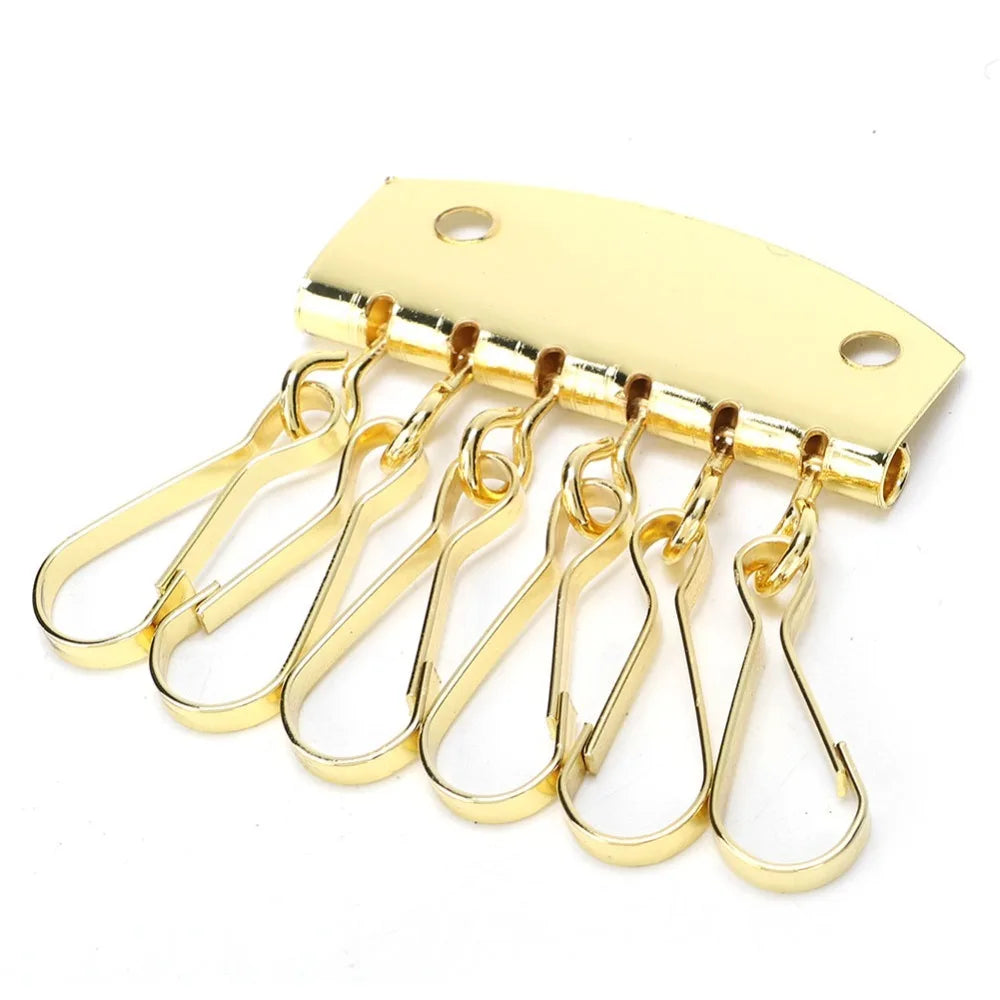 6-Hook Key Row Organizer Clasp – Gold & Bronze DIY Leather Keychain Hardware Richie's Gold