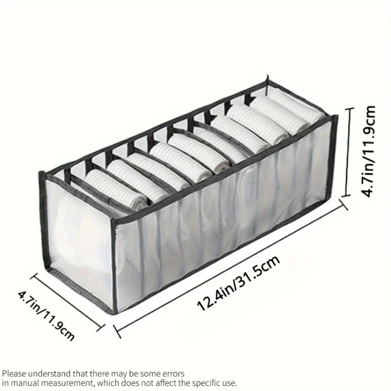 Foldable 11-Compartment Fabric Underwear & Sock Organizer Box Drawer Storage Organizer Richie's 1pc