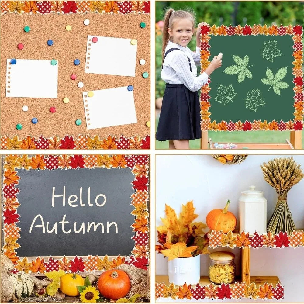 Maple Leaf Chalkboard Border Trim – 10M Self-Adhesive Roll Decorative Border Trim Richie's