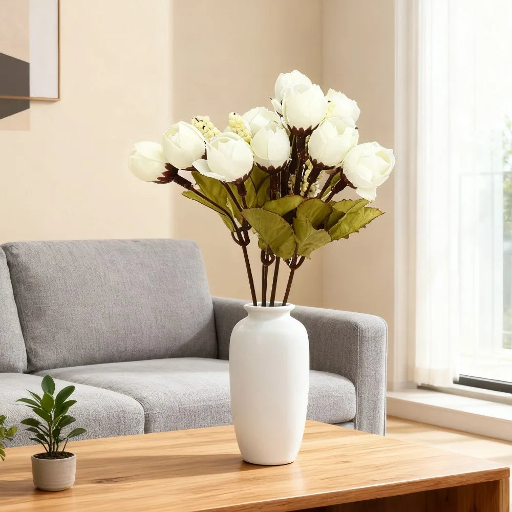 Silk Mini Rose Artificial Flower Stems 17.72in – Pearl Decorated Artificial Flower Stems Richie's