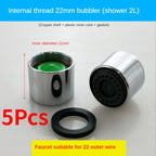 5-Pack Brass Water Saving Faucet Aerator Bubbler Splash Guard Faucet Aerator Richie's 2L-minute-22MM