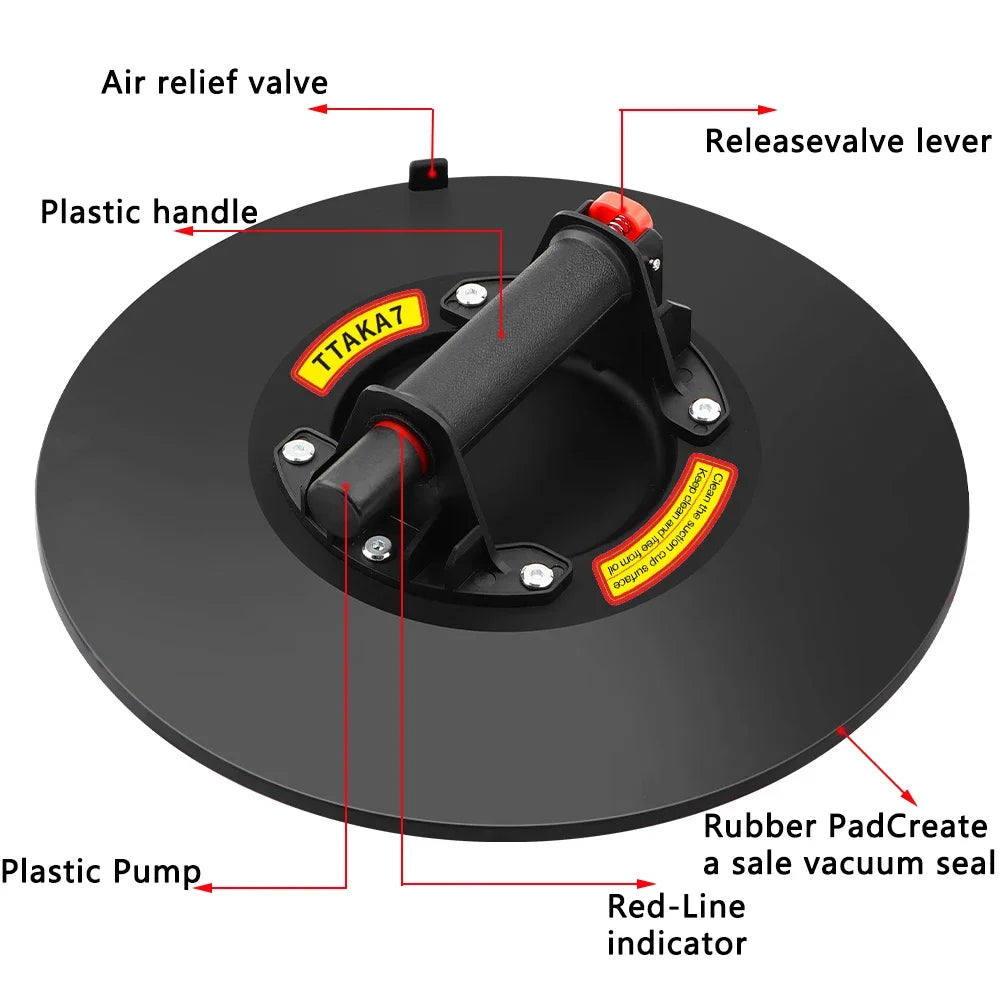 14-Inch Heavy Duty Vacuum Suction Cup 250kg Glass Tile Lifter Vacuum Suction Cup Lifter Richie's