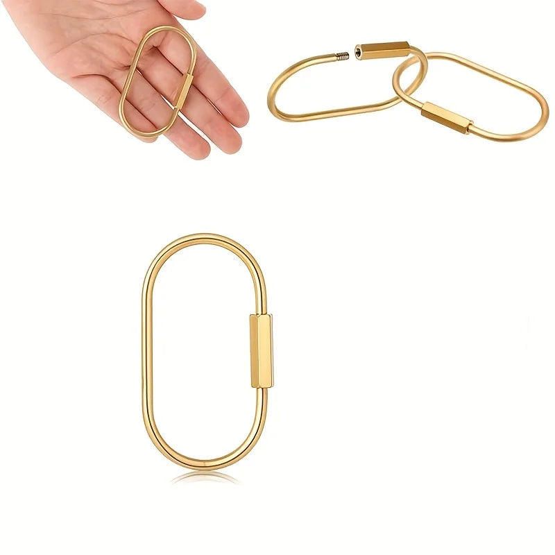 Golden Brass Key Rings Screw Lock Clips – Keychain Organizer Key Ring Clips Richie's 1pc