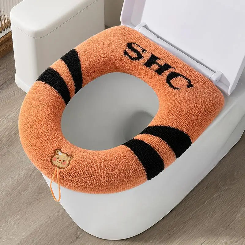 Soft Washable Toilet Seat Cover Cushion Pad | Bathroom Comfort Toilet Seat Cover Richie's one size Orange