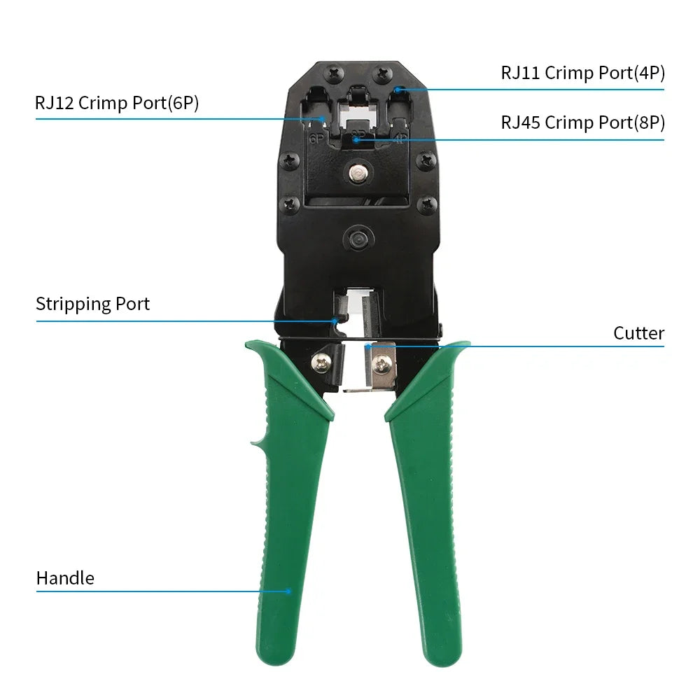 RJ45 Crimping Tool Kit – Network Tester, Stripper & Cat5 Plugs Network Crimping Kit Richie's
