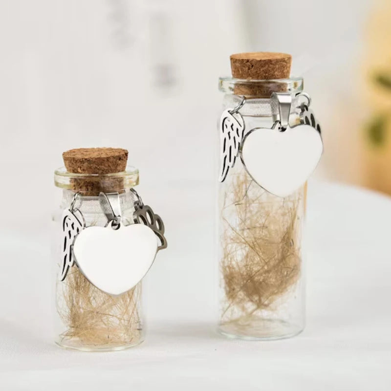 Pet Memorial Bottle – Fur Keepsake Jar with Silver Charms Pet Memorial Keepsake Richie's