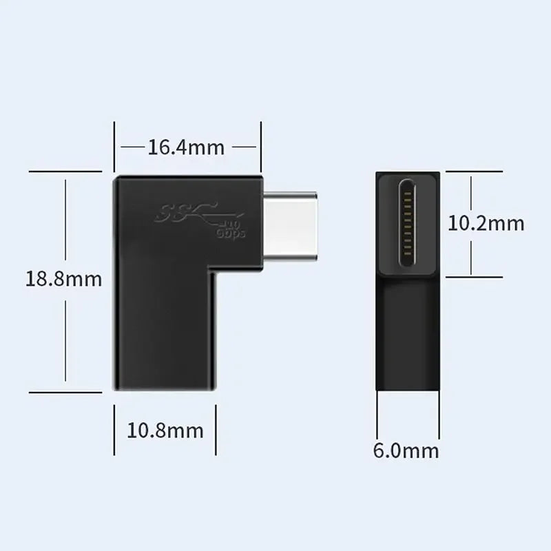90° USB-C Female to Female Adapter | 10Gbps Fast Charging USB-C Adapter Richie's
