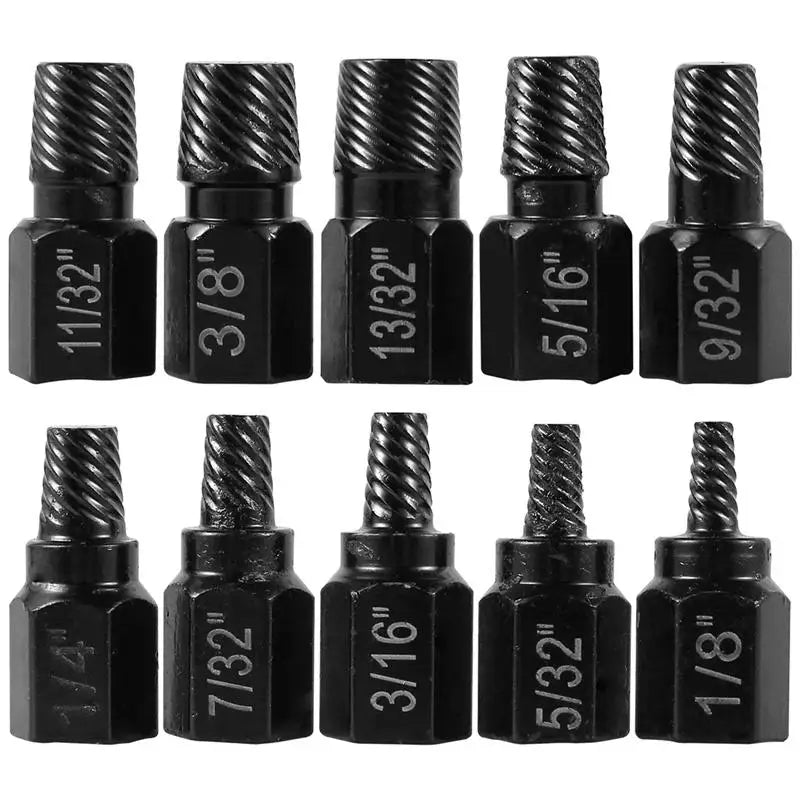10-Piece Screw Extractor Kit – Broken Bolt & Stud Remover Screw Extractor Kit Richie's 10pcs Black