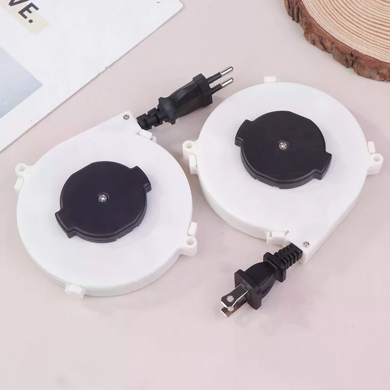 Retractable Power Reel Cable 1.6m | US & EU Plug – 220V Retractable Cable Reel Richie's