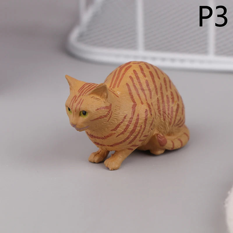 Kawaii Orange Cat Figurine Mini Resin Desktop Ornament Cat Figurine Ornament Richie's 3
