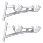 2 Pack Double Curtain Rod Brackets – Aluminum Alloy Wall Mount Curtain Rod Brackets Richie's White