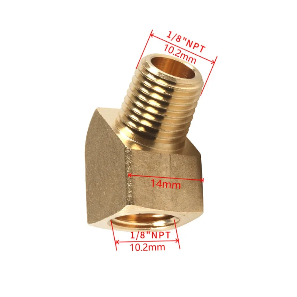 Brass NPT 45° Elbow Fitting 1/8 1/4 3/8 Female to Male Brass Pipe Fitting Richie's NPT 1-8-