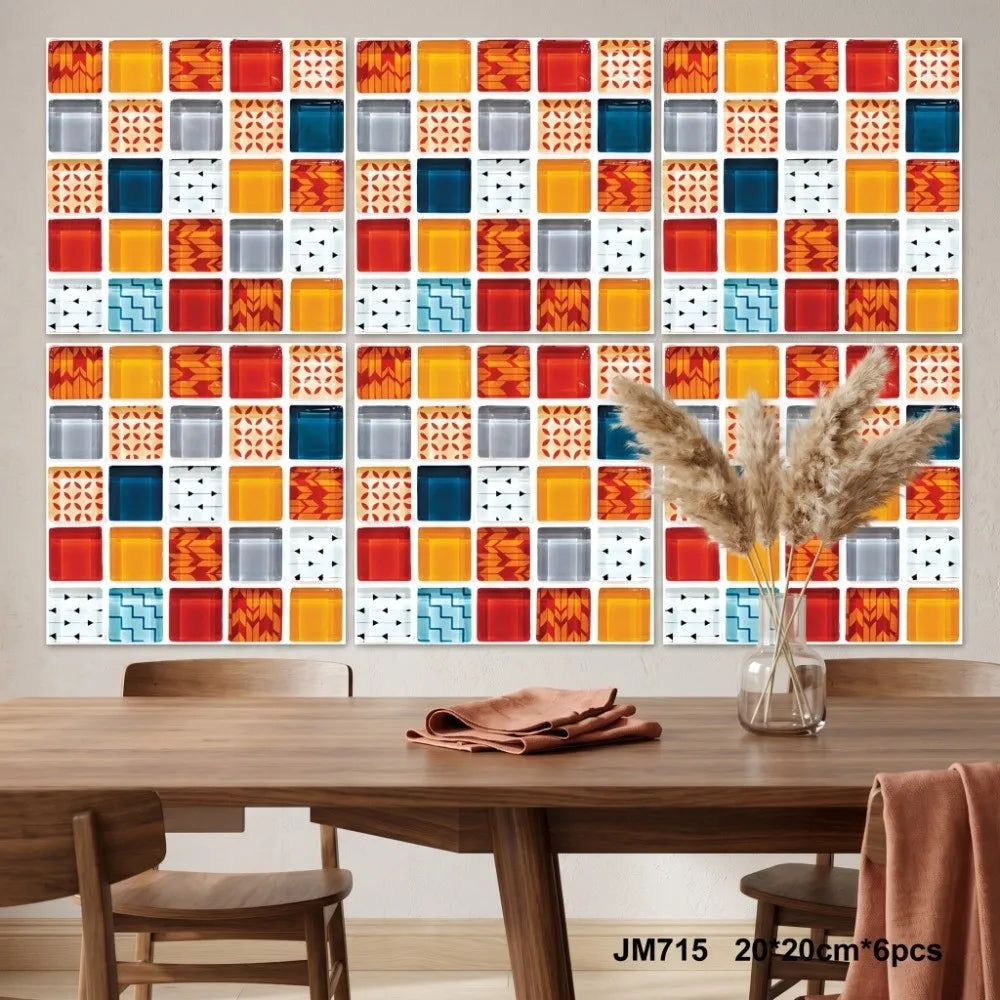 6pcs Vintage Brick Wall Stickers – Self-Adhesive PVC Tiles Wall Sticker Tiles Richie's