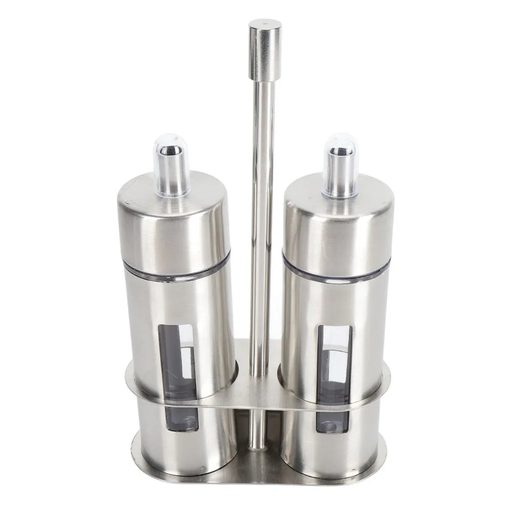 304 Stainless Steel Oil Dispenser Bottle Set with Stand 80ml Oil Vinegar Cruet Set Richie's