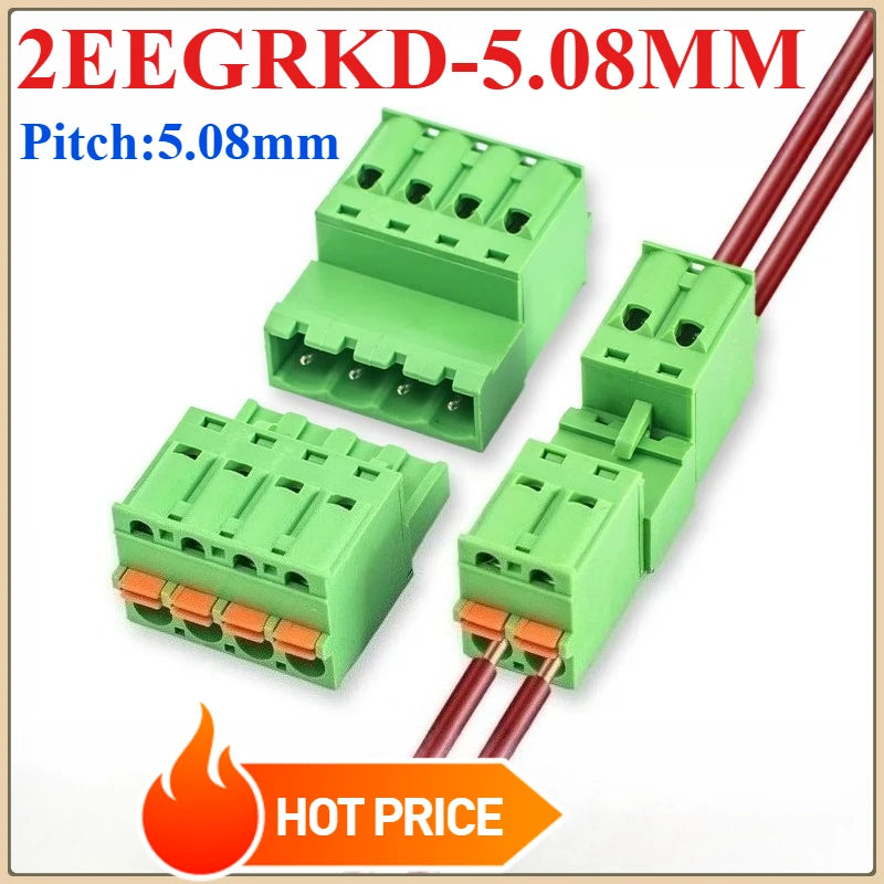 Spring-Press Plug-In Terminal Block 5.08mm 2–24P | 2EDGKD Set Terminal Block Connector Richie's