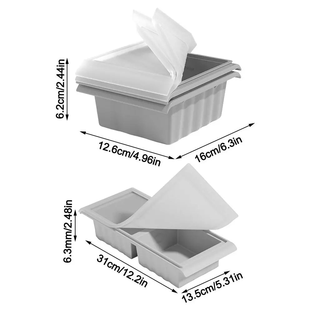Extra Large Silicone Ice Cube Mold with Lid – BPA-Free Freezer Tray Silicone Freezer Mold Richie's