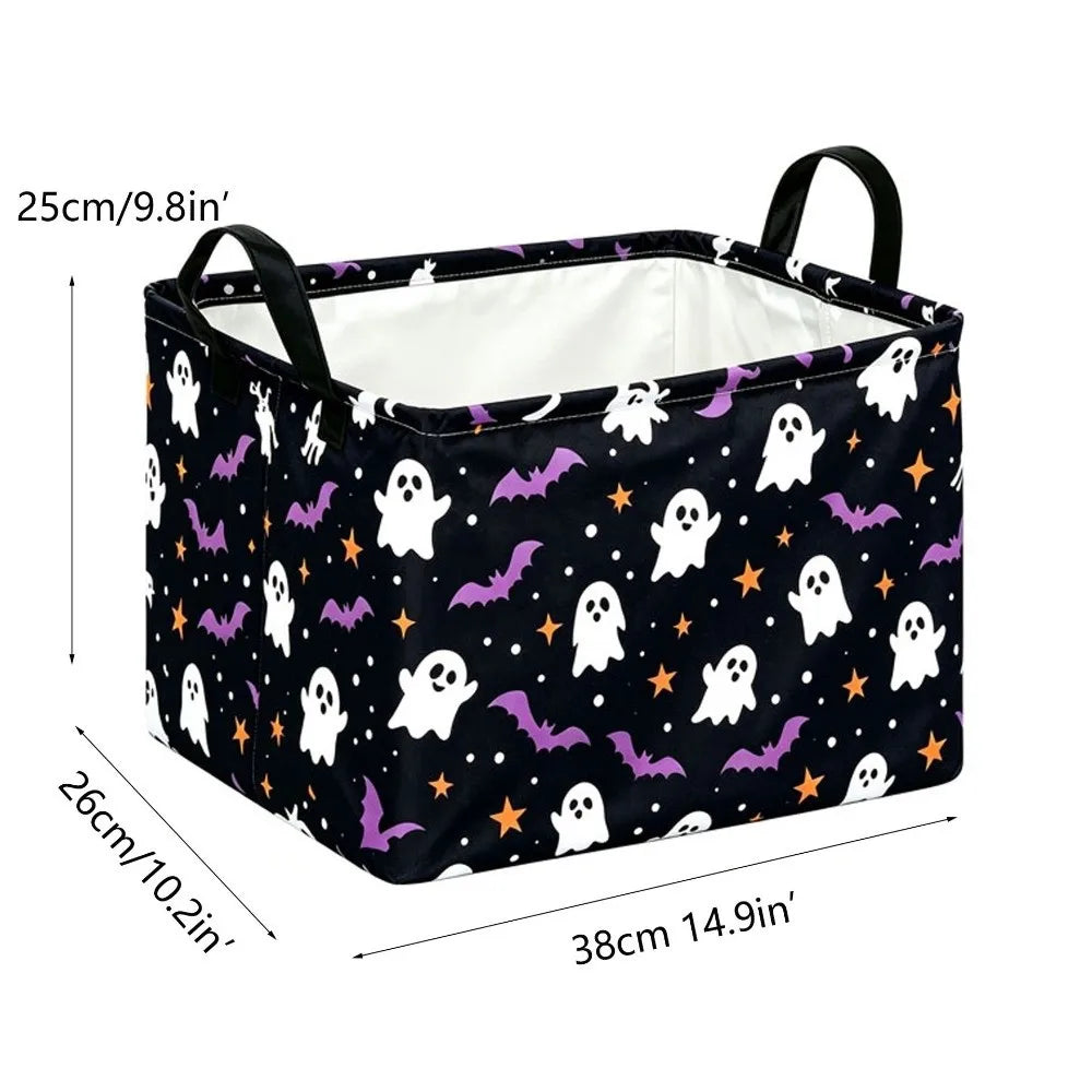 Halloween Storage Basket Foldable Bat Bin – Large Capacity Storage Basket Richie's Black Purple
