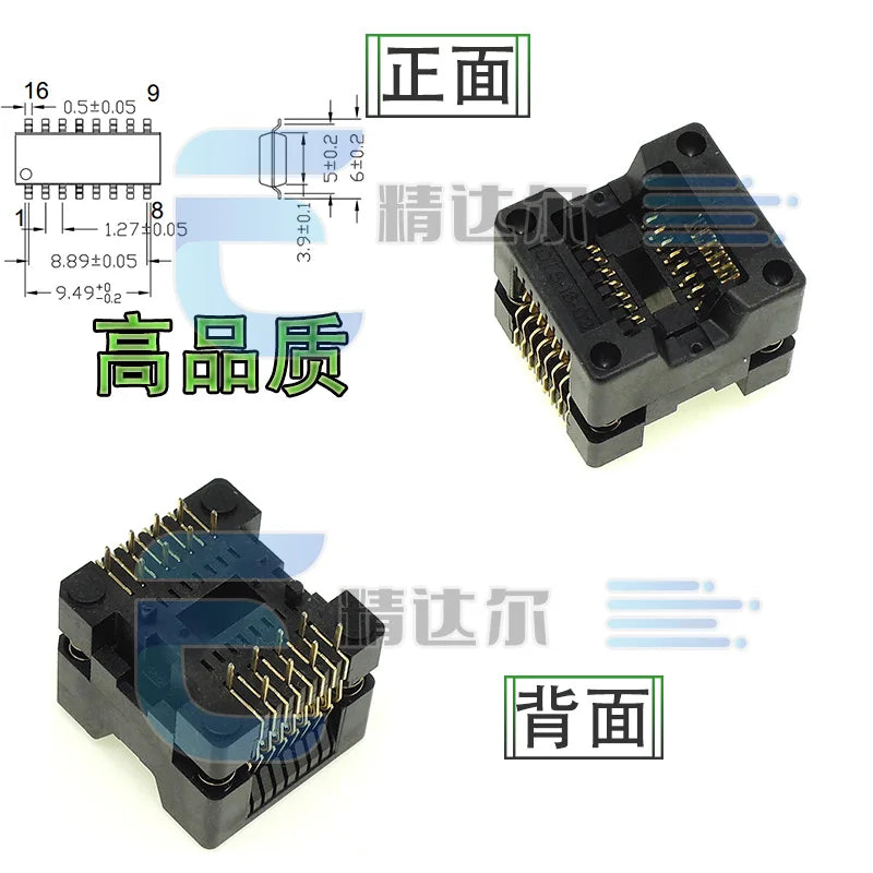 SOP TSSOP Programmer Adapter Socket 150–300MIL | Bare Socket IC Programmer Socket Richie's SOP16-1.27(150MIL)