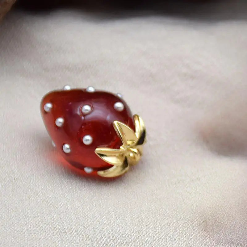 Strawberry Resin Charm Pendant – DIY Earrings, Necklaces & More Resin Jewelry Charm Richie's A5-1pc