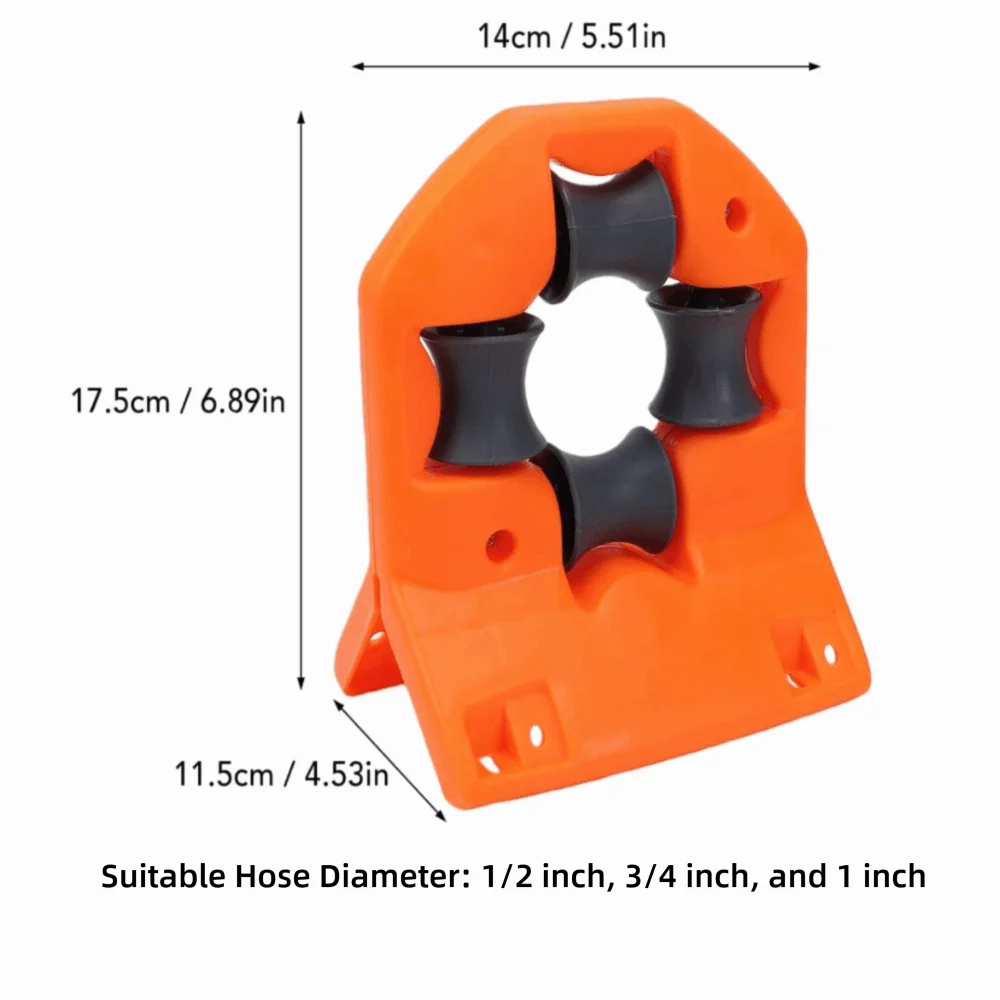 2-Pack Orange Wall-Mounted Garden Hose Roller Guide Holder Garden Hose Holder Richie's