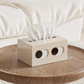 Cute Eye Design Plastic Tissue Box Dispenser & Desktop Holder Tissue Box Holder Richie's Beige Color 1pc