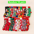 Women's Christmas Socks – Santa, Reindeer, Snowman (5/10 Pairs) Holiday Novelty Socks Richie's one size fits all 10 pairs