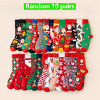 Women's Christmas Socks – Santa, Reindeer, Snowman (5/10 Pairs) Holiday Novelty Socks Richie's one size fits all 10 pairs