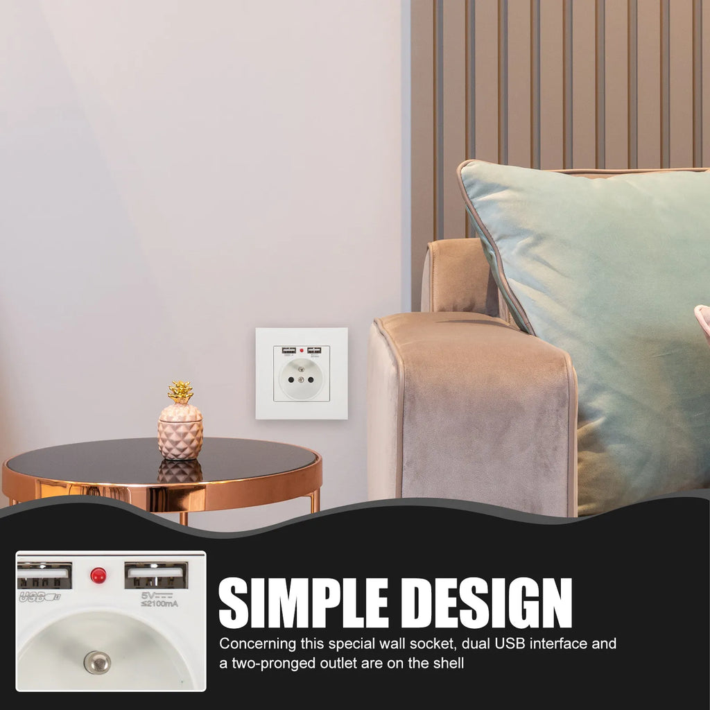 86 Type Dual USB Wall Socket – European Standard Panel Outlet USB Wall Socket Richie's