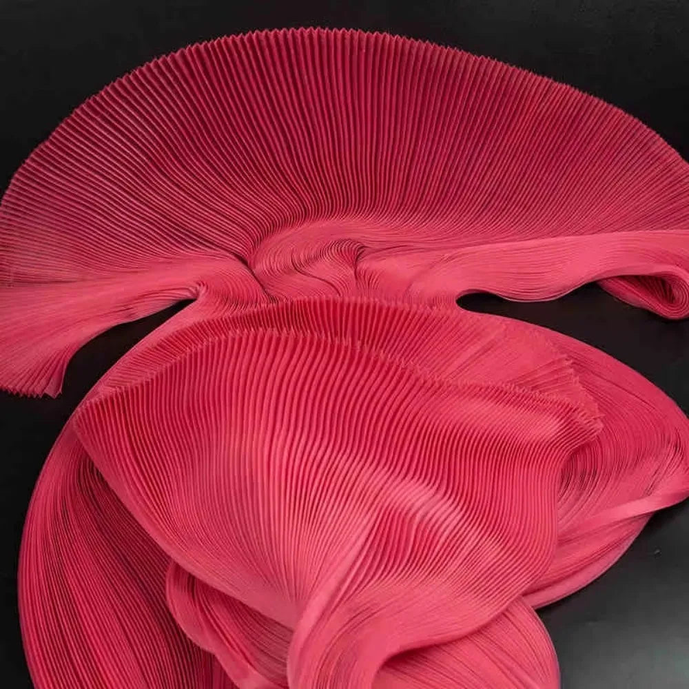Pleated Organza Fabric 142cm Wide | 1 Yard DIY Dress & Decor Pleated Organza Fabric Richie's Rose Red