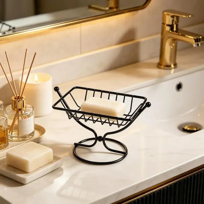 Square Rustproof Metal Soap Dish Holder – Wire Draining Rack Soap Dish Holder Richie's