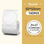 Niimbot Thermal Label Tape – Self-Adhesive Sticker for B1 B21 B3S Thermal Label Tape Richie's White Circle 50x50mm