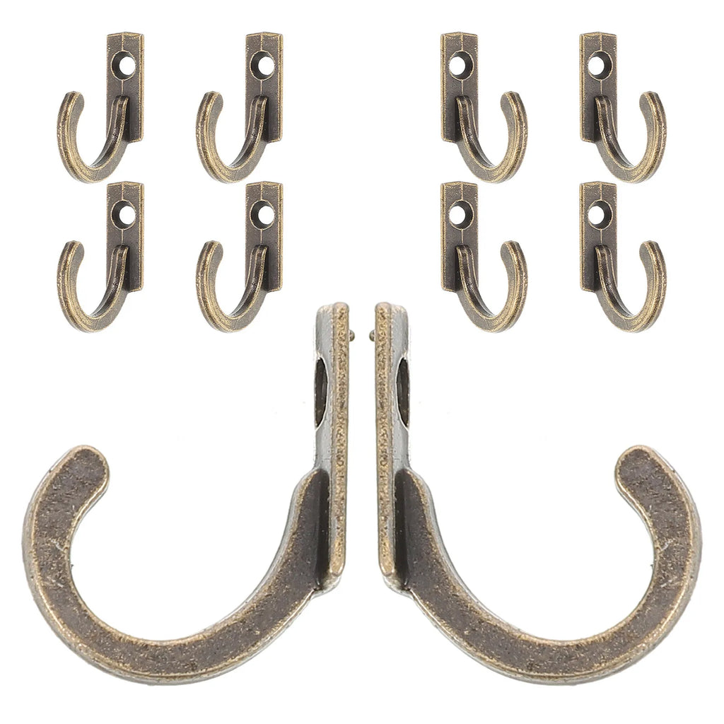 10Pcs Retro Bronze Wall Hooks Vintage Single Prong Hook Set Decorative Wall Hooks Richie's