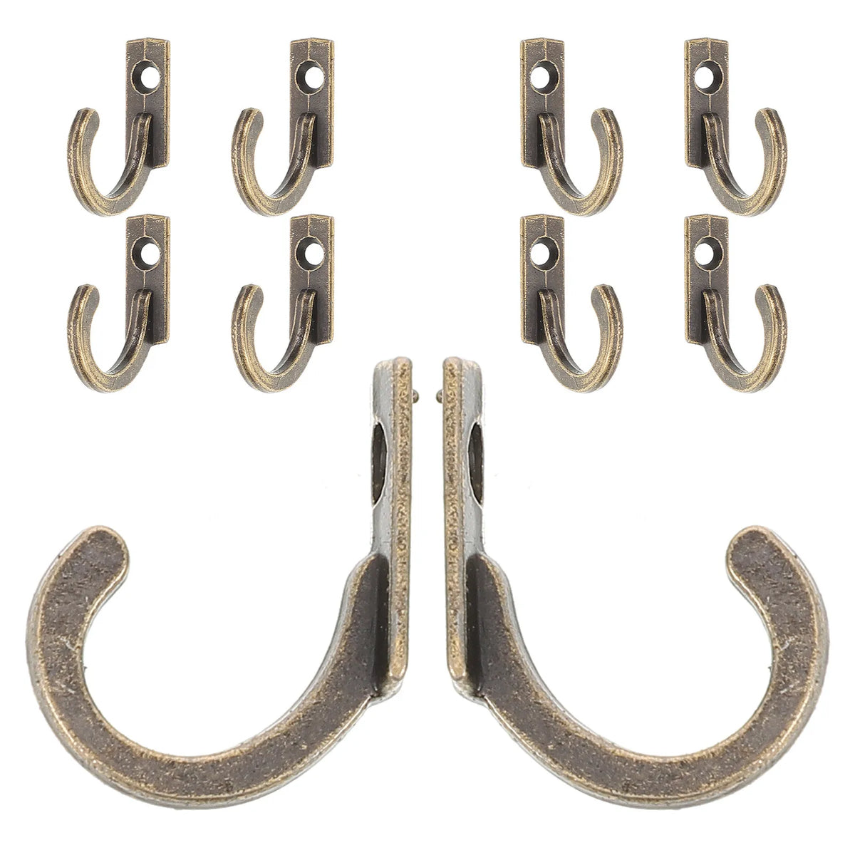 10Pcs Retro Bronze Wall Hooks Vintage Single Prong Hook Set Decorative Wall Hooks Richie's